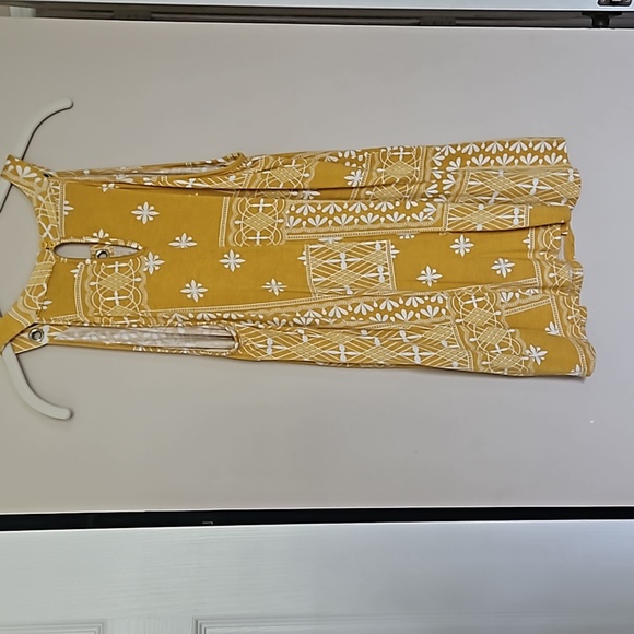 Cable & Guage Geo Mustard Yellow Keyhole Back High Neck Sleeveless Tank Lg EUC - Picture 5 of 6